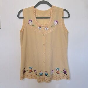 Unique 7 dwarfs pants and top outfit pale yellow appears vintage